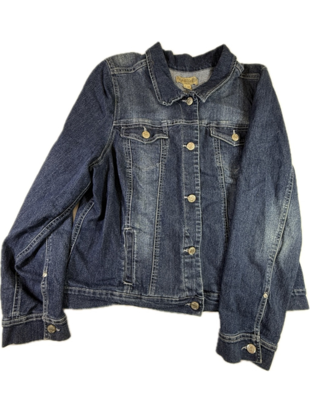 Vintage America Blues Denim Jacket XL Stretch Cotton Dark Wash Trucker Style